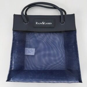 Ralph Lauren Mesh Mini Tote Blue Gift Bag 7"